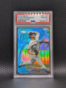 Topps Finest Clayton Kershaw 2014 refractor azul SSP/50 PSA 10 **POP 1** gema - Imagen 1 de 3