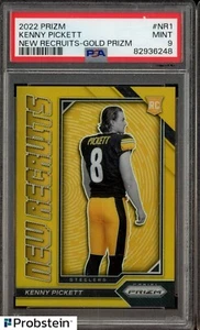 2022 Panini Gold Prizm New Recruits Kenny Pickett Steelers RC Rookie 8/10 PSA 9 - Foto 1 di 2