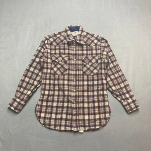 VTG Pendleton Shirt Mens M Plaid 100% Virgin Wool Western Pearl Snap USA - Picture 1 of 11