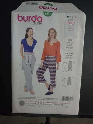 Burda Misses Jogging Trousers Elasticated Comfort Wear Sewing Pattern 6333 (8-18 - Image 1 of 3