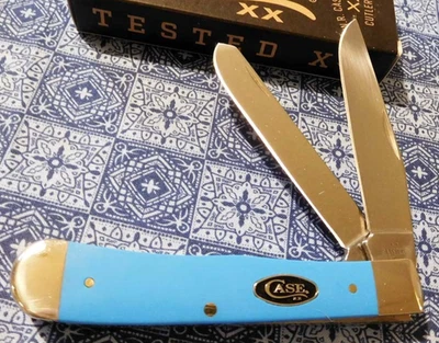 CASE XX 68900 TRAPPER POCKET KNIFE LIGHT BLUE SYNTHETIC STAINLESS STEEL 4254 SS - Image 1 of 4