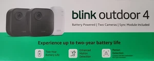 Blink Outdoor 4 Wireless Smart Security Camera System - 2 Cameras & Sync Module - Picture 1 of 5