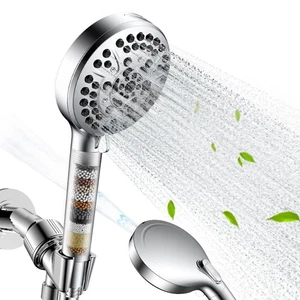 Cabezal de ducha de filtro - 10 modos, ahorro de agua de alta presión, certificado DOE, manguera de 71" - Imagen 1 de 9