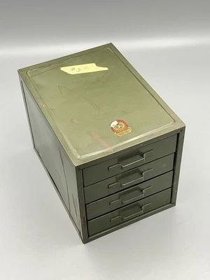 Antique Watchmakers Cabinet Metal Apothecary Industrial Swartchild & Company - Image 1 of 4