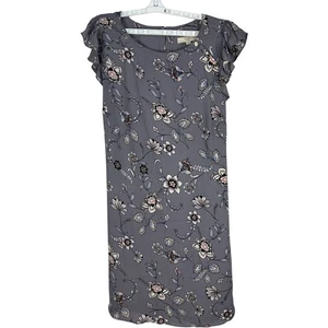 Vestido para mujer Loft Plus floral manga volantes talla 18 poliéster gris rosa azul - Imagen 1 de 7