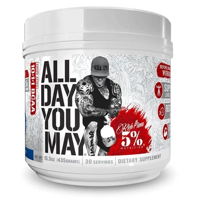 Rich Piana 5% Nutrition All Day You May 30 Svgs Intra Workout and Recovery Drink