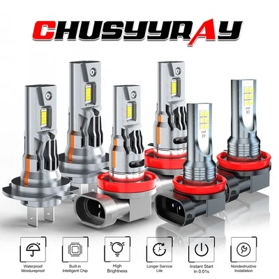 For Mazda 6 2009-2010 6X 6000k LED Headlight High-Low Beam + Fog Light Bulbs - Image 1 of 4