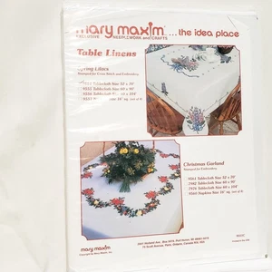 Mary Maxim Table Cloth #9554 Spring Lilacs 52" x 70" Stamped Cross Stitch 2001 - Picture 1 of 8