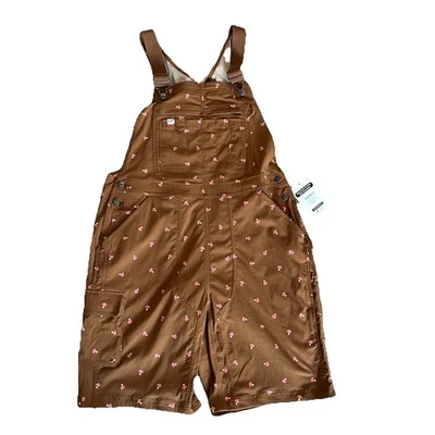 DULUTH TRADING Heirloom Gardening Short Overalls Size L Shortalls Mushrooms - Image 1 of 4
