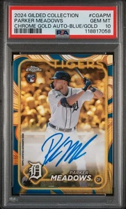 2024 Topps Gilded Parker Meadows Auto Oro Blu RC/50 Tigers PSA 10 - Foto 1 di 2