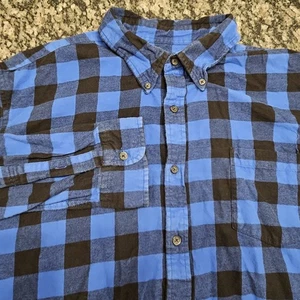 The Foundry Supply Co Herren 2XLT blau schwarz Büffel kariert Flanell Knopf Hemd - Bild 1 von 3