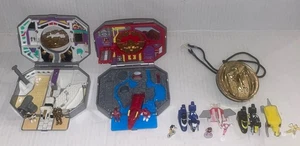MIGHTY MORPHIN POWER RANGERS 1995 BANDAI MICRO PLAYSET LOT 2 RED WHITE & FIGURES - Picture 1 of 7