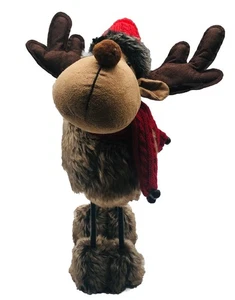 WEIHNACHTEN Elch mit rotem Schal 18 Zoll Plüsch Stofftier Neu mit Etikett Feiertagsdekoration sauber schön - Bild 1 von 12