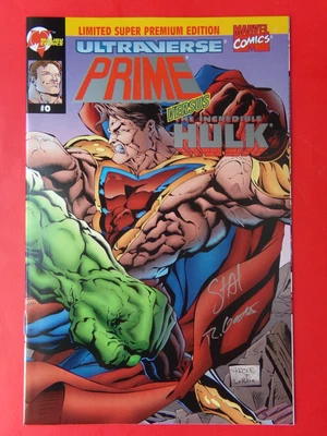 PRIME v HULK #0 Ultraverse * Signed w/ COA (NM 9.4) MARVEL / MALIBU COMICS 1995 - Image 1 of 3