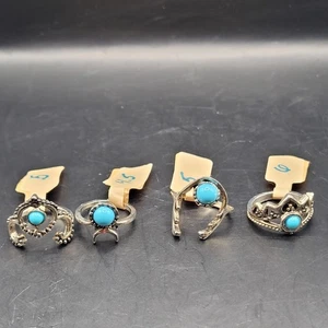 Faux Türkis Ring 4 Stück Konvolut Silber - Bild 1 von 5