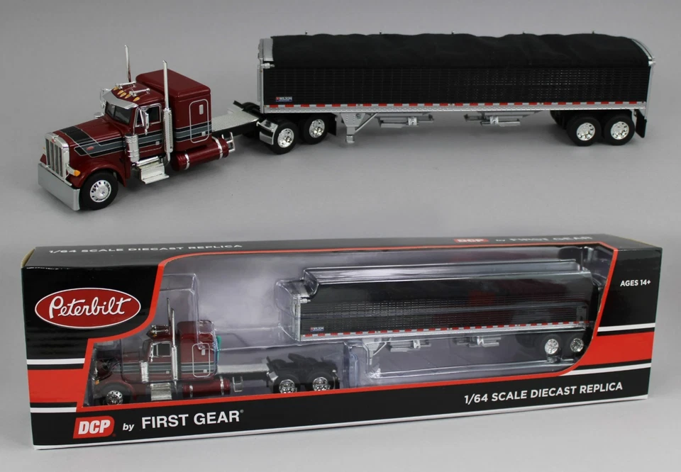 1:64 DCP *LEGENDARY RED* Peterbilt 379 48" Flattop & Wilson Grain Trailer NIB - Image 1 of 4