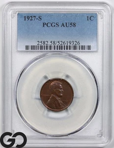 1927-D Lincoln Cent Wheat Penny PCGS AU 58 ** PCGS Error! - Picture 1 of 3