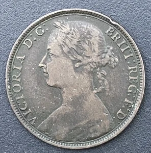 Victoria 1892 BH Penny Victorian Coin Lot E80 - Bild 1 von 2