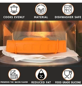 Bad Boy Bacon Maker Herd mit Tablett für Mikrowelle Silikon 12 Scheiben - Bild 1 von 7