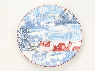 Anthropologie PATCHWORK TOILE 8-1/4" Ensalada Postre Almuerzo Plato Country Foto 1 de 4
