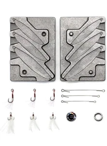 Dimatteo kit stampi per esche in metallo da pesca 1/4 oz 1/2 oz 3/4 oz 3 cavità 127 pezzi - Foto 1 di 6