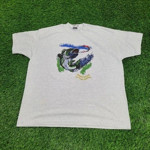 Vintage 80s Fish Shirt 2XL 26x29 Gray Pennsylvania - Picture 1 of 14