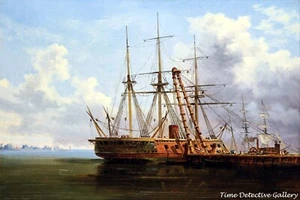 "New Ironsides at the Philadelphia Naval Yard" - 1863 - Civil War Art Print - Picture 1 of 1
