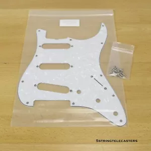 62 Stratocaster Pickguard White Pearl FENDER AVRI 61 62 Classic 60 Vintera Strat - Picture 1 of 5
