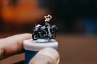 Lady Motorcycle Rider Biker #4 HO 1/87 1/64 miniature figure no preiser