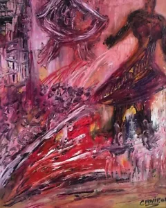 Dipinto olio 28x20 ınc.Astratto originale fatto a mano,arte contemporanea,regalo unico - Foto 1 di 6