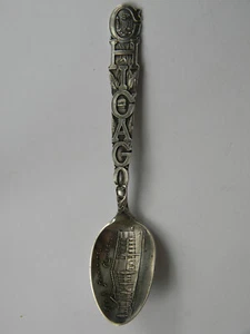 Chicago Large Block Letter Sterling Souviner Spoon Date Aug.1,1913 Art Institute - Picture 1 of 10