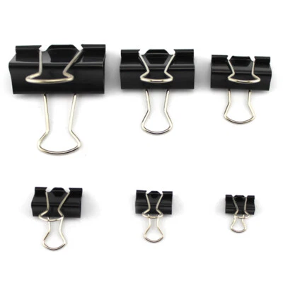 MARKENLOS Foldback klammern Heftklammer Binder Clips Dokumenten Clip Papier schwarz