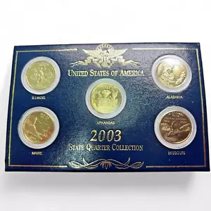 2003 United States | State Quarter Collection "24 KT Gold Plated" Set of 5 - Picture 1 of 4