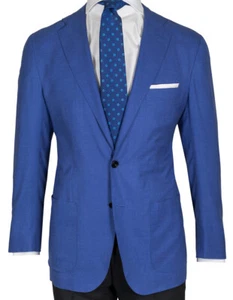 Kiton Sakko in ultramarinblau mit aufgesetzten Taschen aus Kaschmir / Seide - Picture 1 of 16