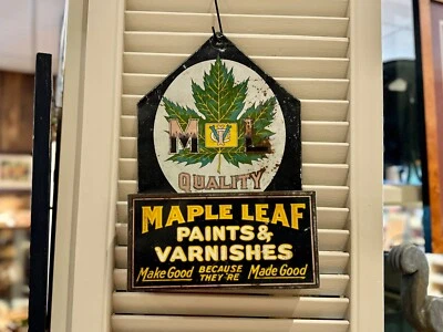 Vintage Rare Maple Leaf Paints and Varnishes Metal Color Card Holder - Image 1 of 4