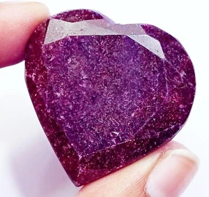 Huge Size Natural Red Ruby Heart Shape 131.90+ Ct Certified Loose Gemstone - Picture 1 of 7