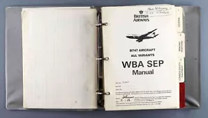 BRITISH AIRWAYS BOEING 747 1980'S AIRLINE CABIN CREW SEP MANUAL BA SAFETY CARD - Picture 1 of 17