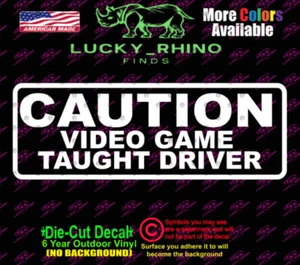 Precaución Estudiante Conductor Videojuego Divertido Ventana Coche Vinilo Calcomanía Adhesiva - Imagen 1 de 3