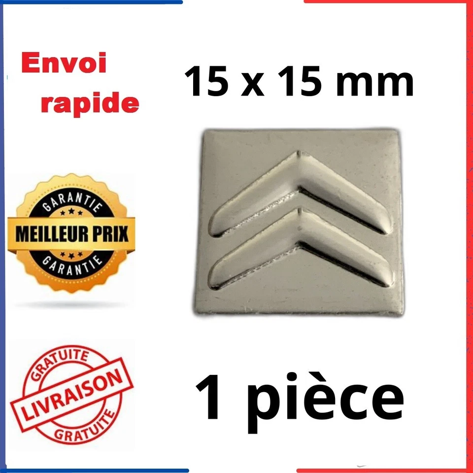 Logo Citroen 15 mm Stickers Clefs Clé Emblème Autocollant en Aluminium x1 piece - Photo 1/1