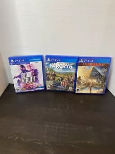 Lot Of 3 PS4 Games: Blood & Truth, Farcry 5, Assassins Creed Origins No Manuals - Picture 1 of 10