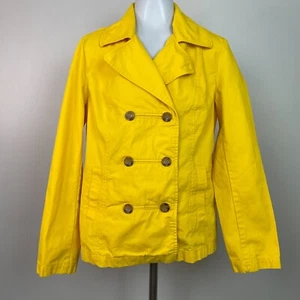 Old Navy Jacket Medium Yellow Double-Breasted Cotton Casual Women's - Picture 1 of 12