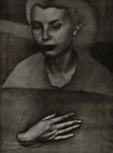 1930/75 Vintage MAN RAY Surreal Hand Solarized Female Portrait Photo Art 12x16 - Picture 1 of 1