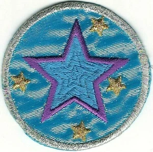 2" Metallic Silver gold Purple Blue Celestial Star Embroidery Patch - Picture 1 of 1
