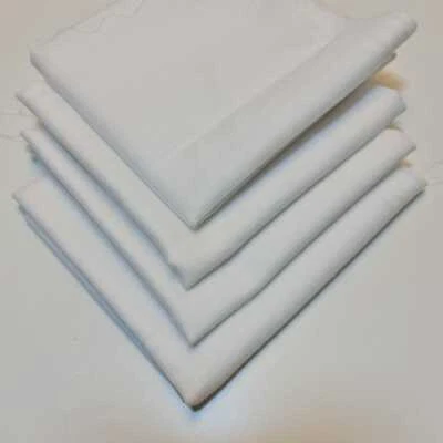 FABRICS-ONLINE 4 Baberos de pañales suaves 100 % algodón cuadrados de muselina blanca para bebé 50x 50 cm