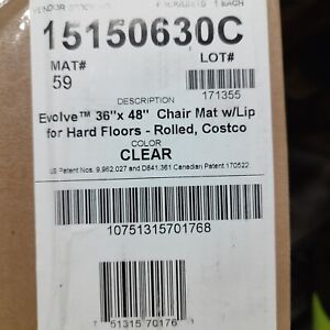 Evolve 36" x 48" Clear Office Chair Mat With Lip for Hard Floors- Rectangular 
