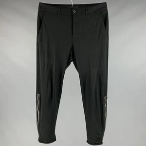 ALEXANDER MCQUEEN Size 32 Black Cotton Cashmere Zip Fly Dress Pants - Picture 1 of 9