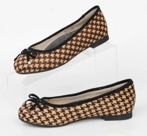 Propet Emma Bronceado Negro Diente de Gallo Pelo Ballet Zapatos Planos Mujer 6 W Informal - Imagen 1 de 12