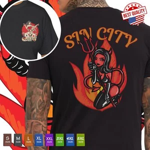 Sin City Poker Man's Ruin T-Shirt Las Vegas Lucky Tee Urban, Gildan 5000 - Picture 1 of 12