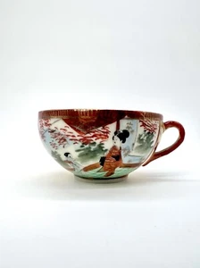 Antike japanische handbemalte Porzellan Teetasse Geisha Mädchen - Bild 1 von 9