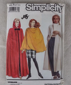 Vintage 90s Simplicity Pattern 7016 Cape Wrap P S M L XL Uncut - Picture 1 of 3